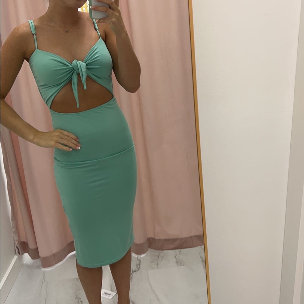 Long teal cut out beach dress size small